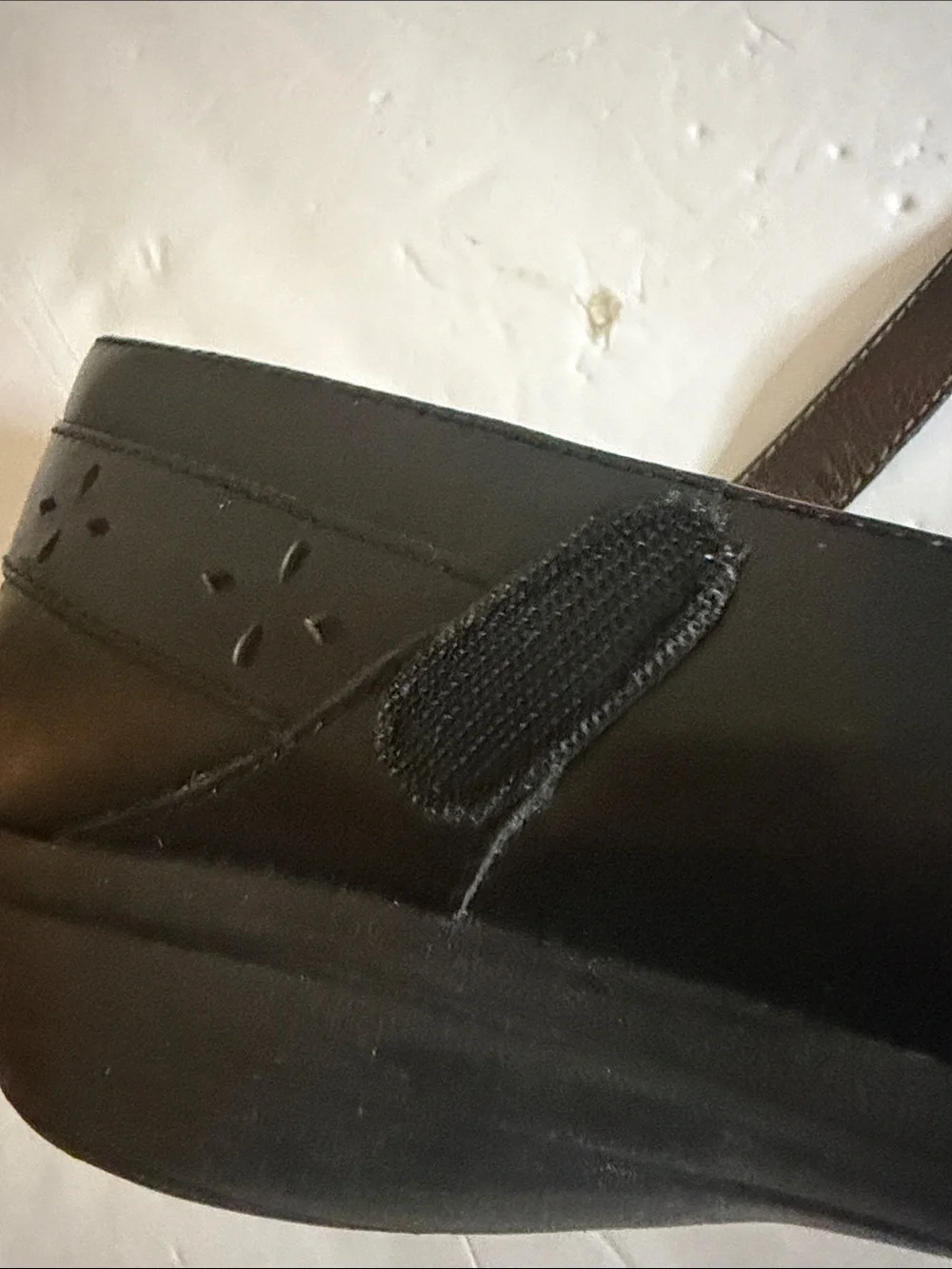 Dansko Black Leather Mary Jane Flats with Strap